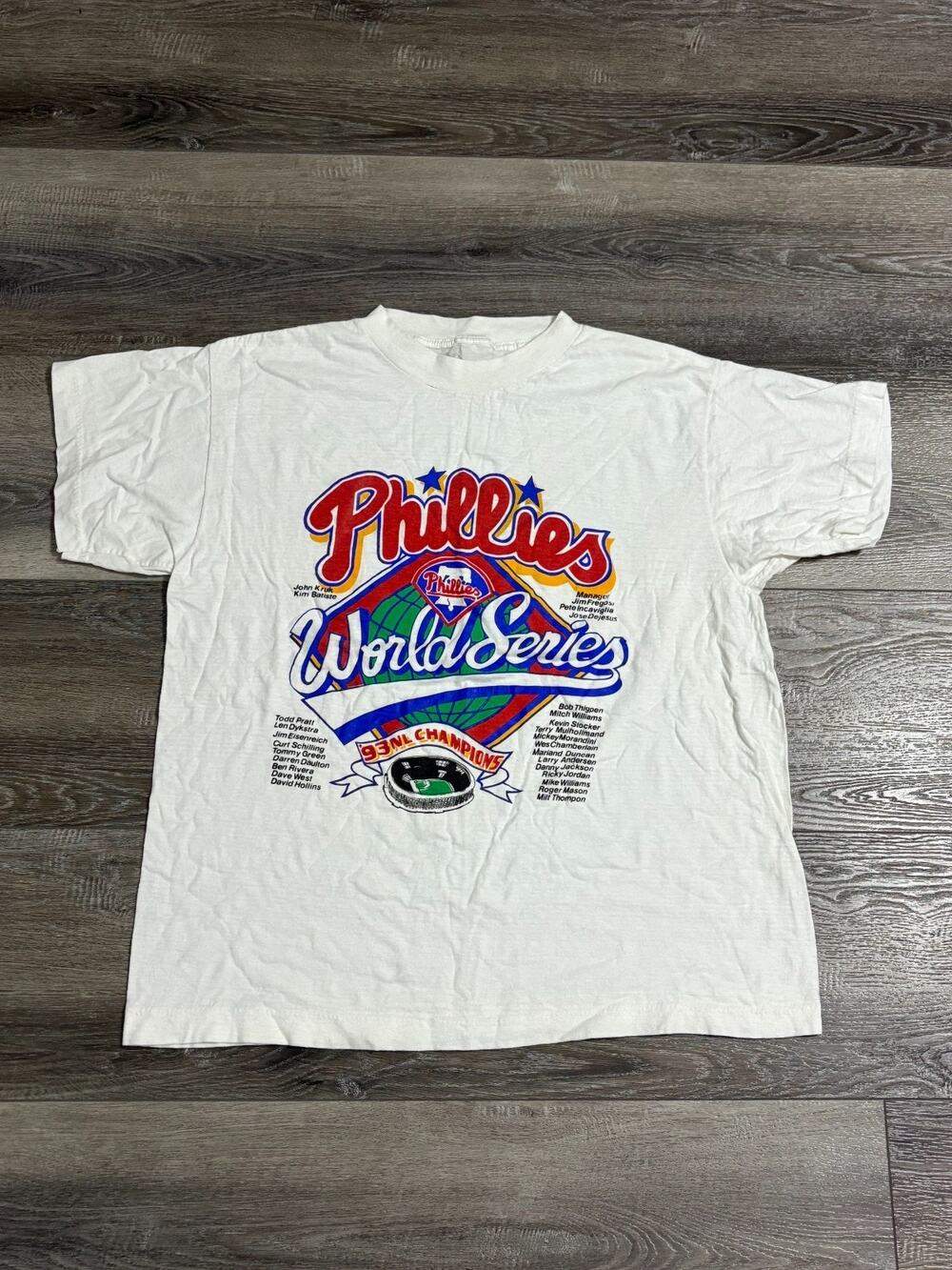 Vintage 1993 Philadelphia Phillies National Champions White Shirt - Men’s Large